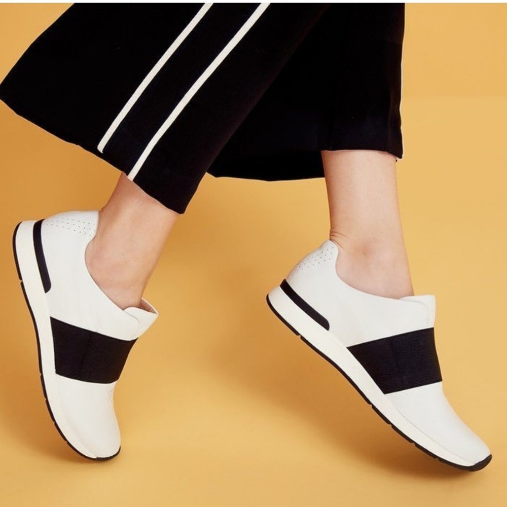 Vionic White and Black Slip-On Sneakers